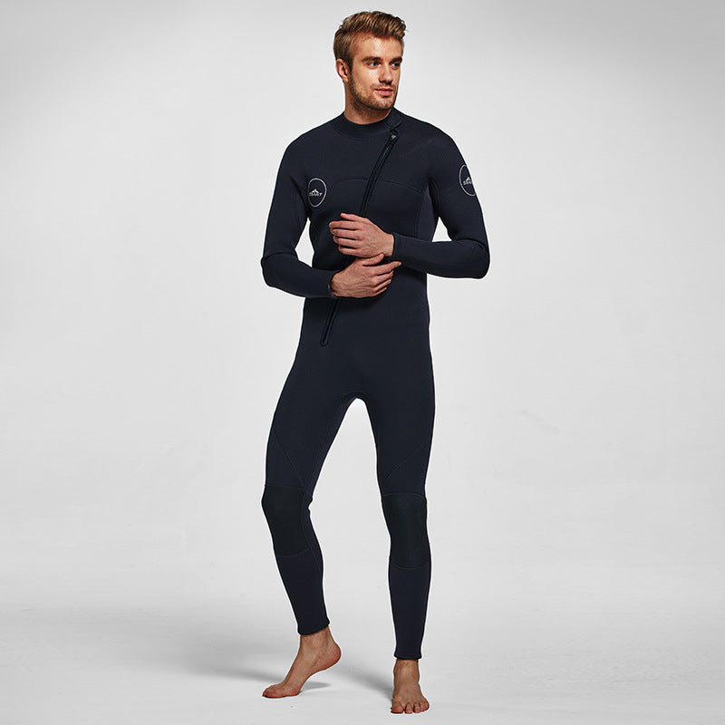 Men's 3mm Full Wetsuit for Surfing Diving & Cold Water Swimming – Front-Zip Neoprene Suit with UV Protection and Flexible Fit(Black,L)  | Other...