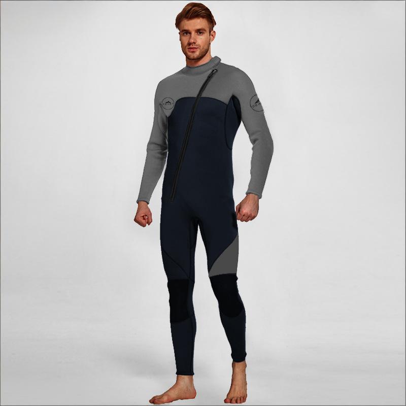 Men's 3mm Full Wetsuit for Surfing Diving & Cold Water Swimming – Front-Zip Neoprene Suit with UV Protection and Flexible Fit(Grey,XL)  | Other...