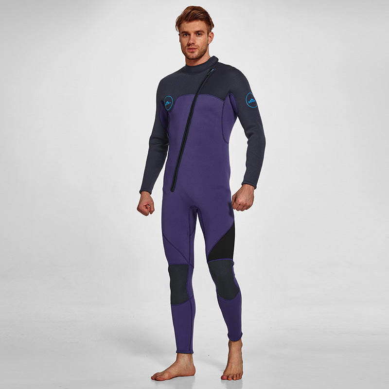 Men's 3mm Full Wetsuit for Surfing Diving & Cold Water Swimming – Front-Zip Neoprene Suit with UV Protection and Flexible Fit(Purple,XXL)  | Other...