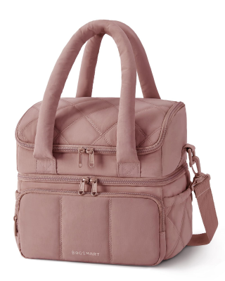 Double-Layer Insulated Lunch Bag with Quilted Design – 11.8L Cooler Tote for Work, Picnics & Travel (Camel) | Other Colors Available In-Store