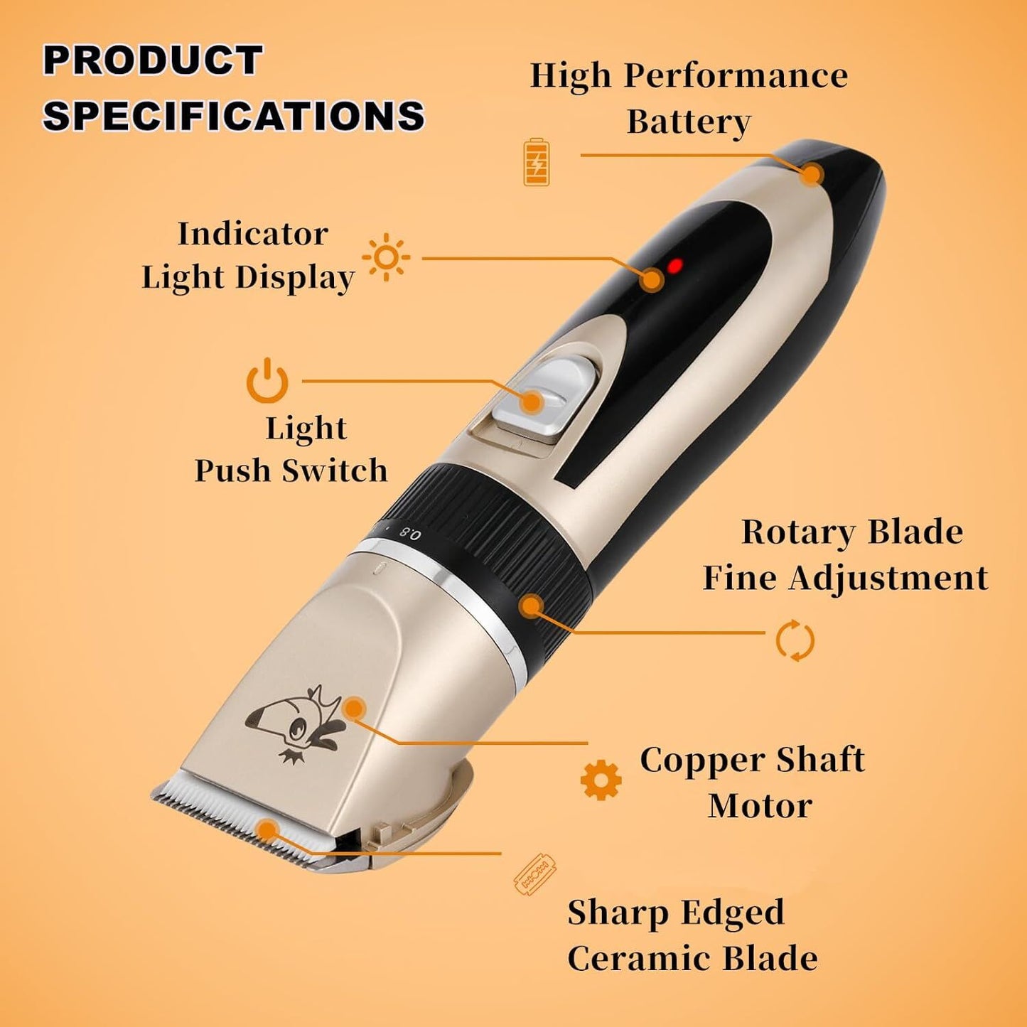 pet products Pet products Professional Rechargeable Cordless Dogs Cats Horse Grooming Clippers - Professional Pet Hair Clippers with Comb Guides...