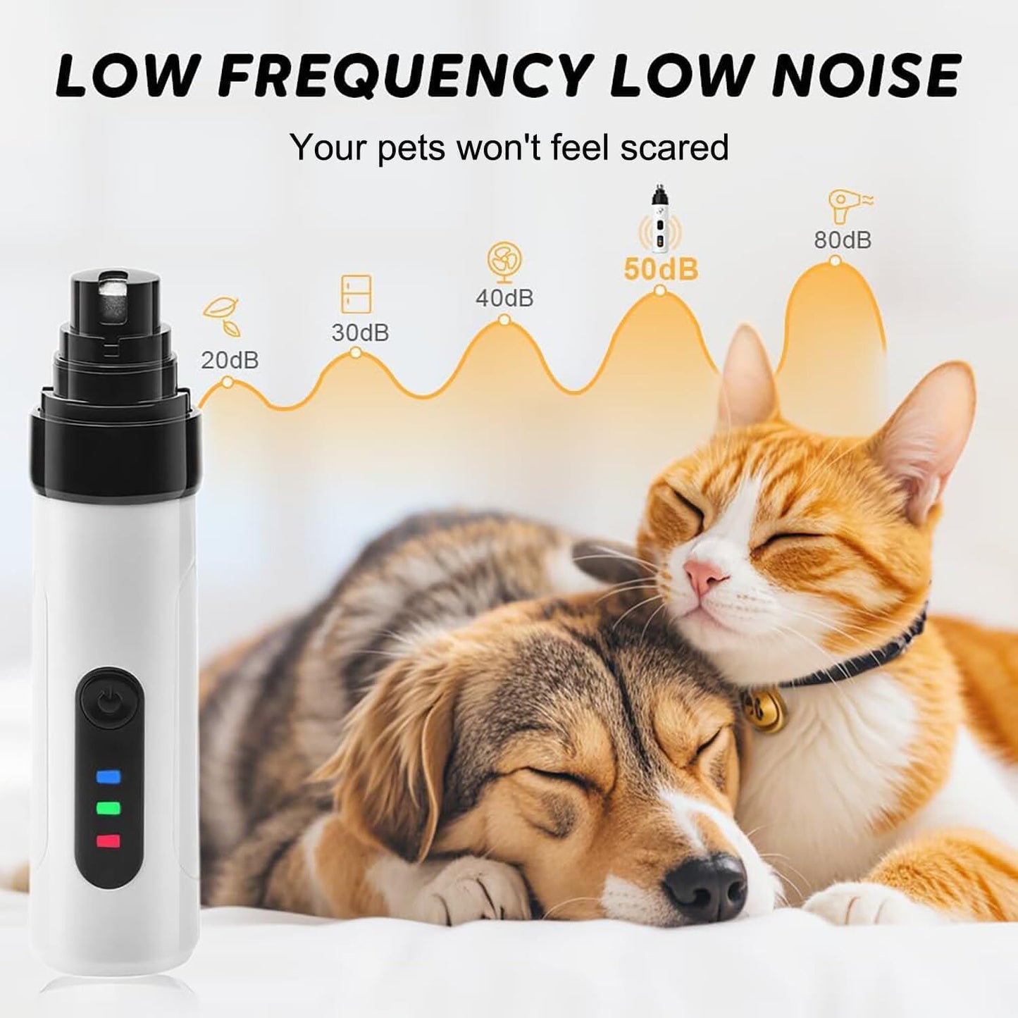 Pet products Silent Groom Pro Nail Grinder, 2025 New Dog Nail Trimmer, USB Rechargeable Pet Nail Grinder, Dog Nail Trimmers, Pet Paws Grooming...