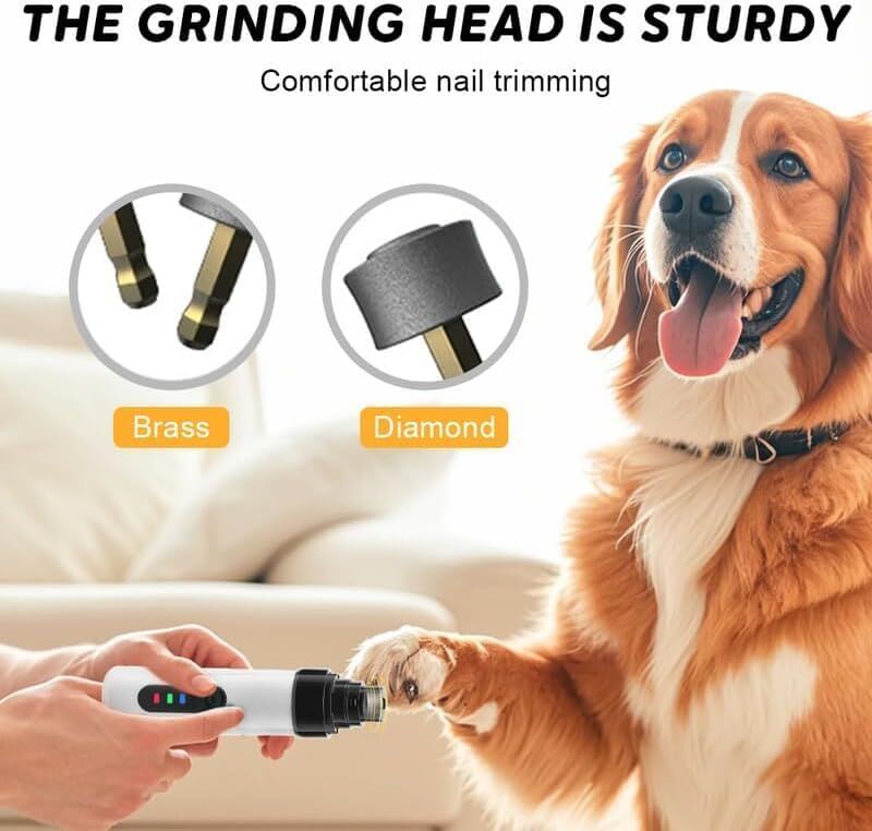 Pet products Silent Groom Pro Nail Grinder, 2025 New Dog Nail Trimmer, USB Rechargeable Pet Nail Grinder, Dog Nail Trimmers, Pet Paws Grooming...