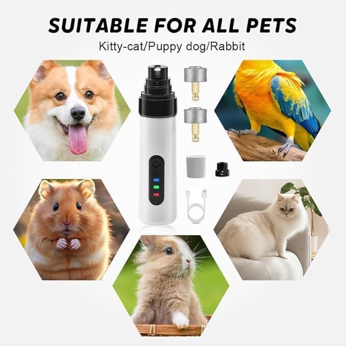 Pet products Silent Groom Pro Nail Grinder, 2025 New Dog Nail Trimmer, USB Rechargeable Pet Nail Grinder, Dog Nail Trimmers, Pet Paws Grooming...
