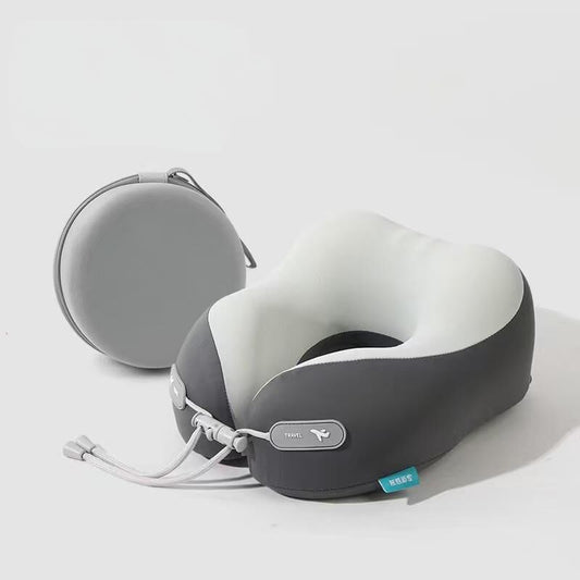 Memory Foam Travel Neck Pillow - Cooling Fabric for Airplanes & Long Flightsr