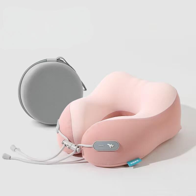 Memory Foam Travel Neck Pillow - Cooling Fabric for Airplanes & Long Flightsr