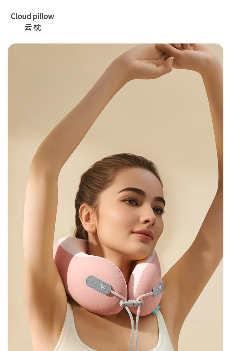 Memory Foam Travel Neck Pillow - Cooling Fabric for Airplanes & Long Flightsr