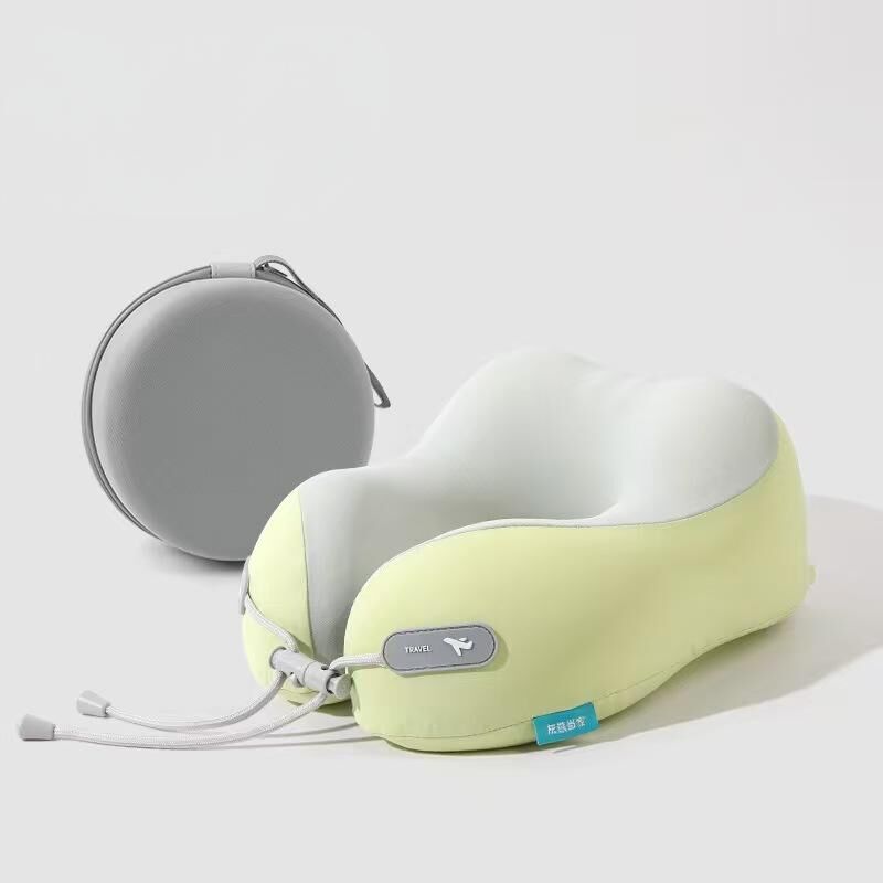 Memory Foam Travel Neck Pillow - Cooling Fabric for Airplanes & Long Flightsr