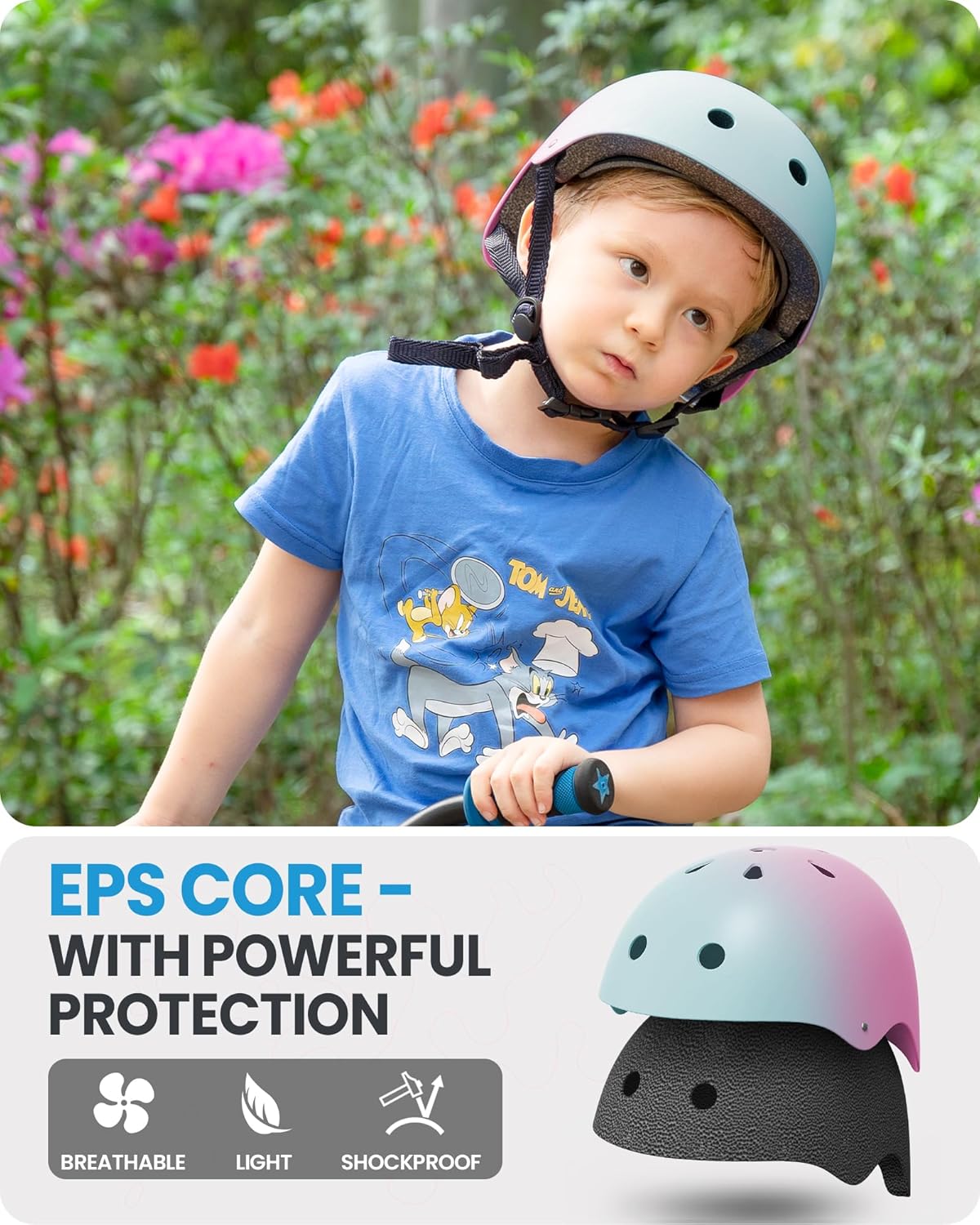 OutdoorMaster Youth & Kids Bike Helmet - Adjustable Multi-Sports Skateboard Helmet with Removable Liners for Balance Bike, Toddler Scooter, One...