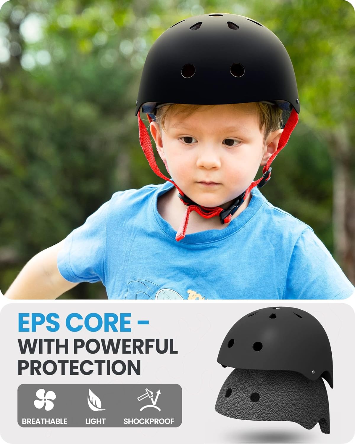 OutdoorMaster Youth & Kids Bike Helmet - Adjustable Multi-Sports Skateboard Helmet with Removable Liners for Balance Bike, Toddler Scooter, One...