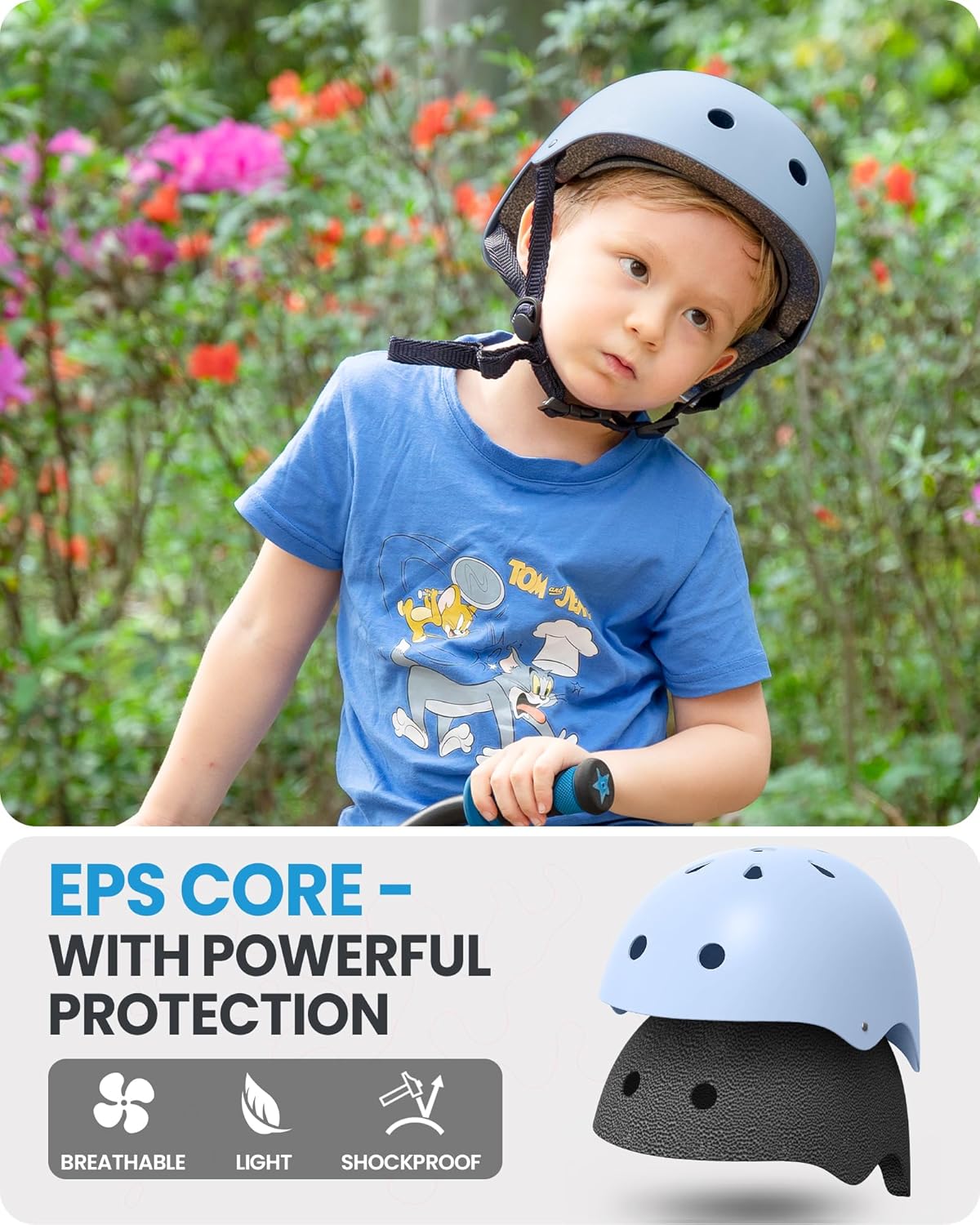 OutdoorMaster Youth & Kids Bike Helmet - Adjustable Multi-Sports Skateboard Helmet with Removable Liners for Balance Bike, Toddler Scooter, One...