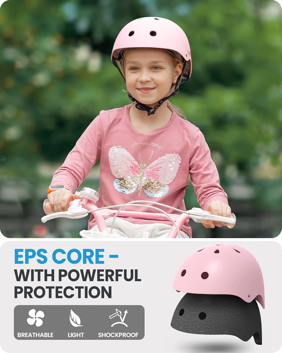 OutdoorMaster Youth & Kids Bike Helmet - Adjustable Multi-Sports Skateboard Helmet with Removable Liners for Balance Bike, Toddler Scooter, One...