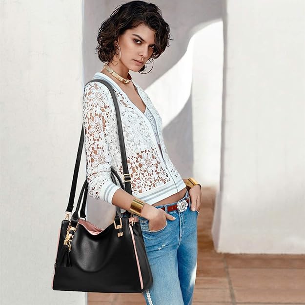 Large Tote Bag Hobo Shoulder Bag for Women MGF Black Fashion Handbag
