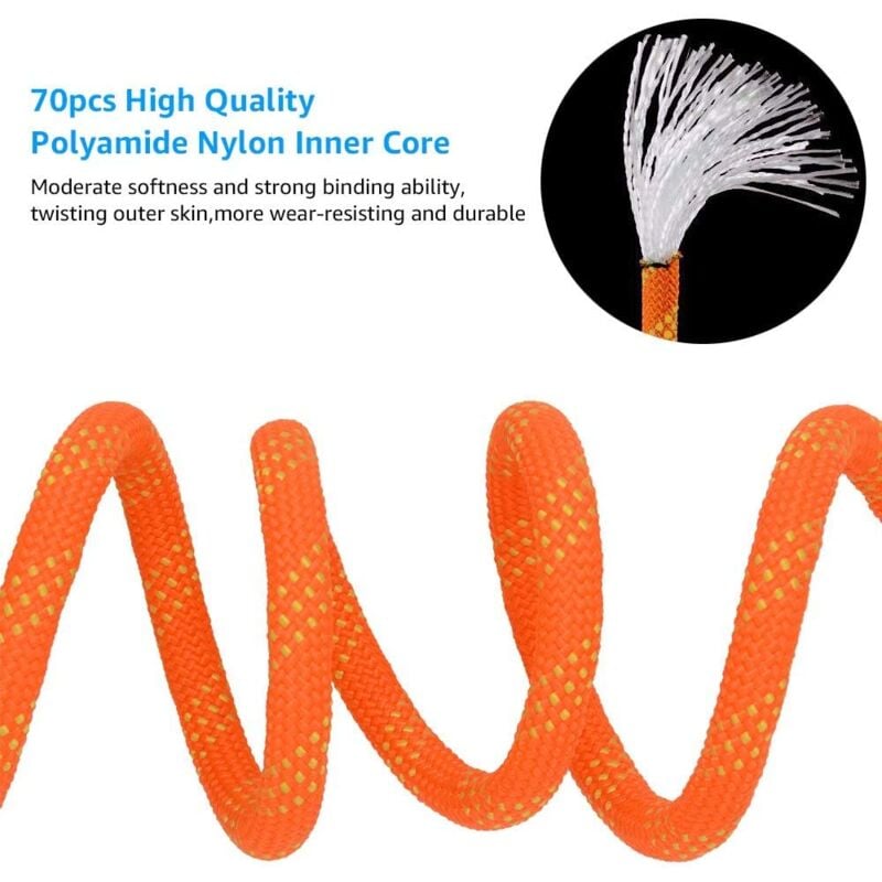 10mm Nylon Braided Safety Rope 10M for Hiking Climbing Rescue Anti-tear