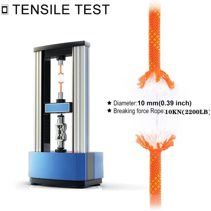 10mm Nylon Braided Safety Rope 10M for Hiking Climbing Rescue Anti-tear