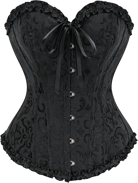 Corset Tops for Women Black XS Lace Bustier Push Up Bodysuit Shapewear
