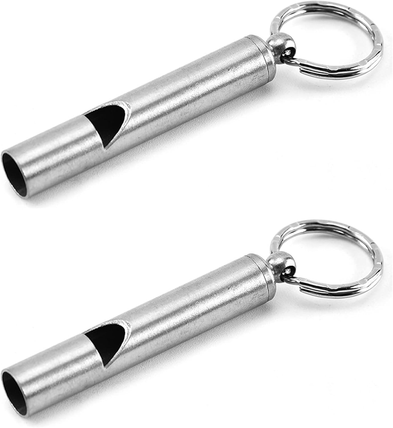 2PCS Mini Stainless Steel Survival Whistle Perfect for Camping, Hiking and Boating Loud Emergency Whistle