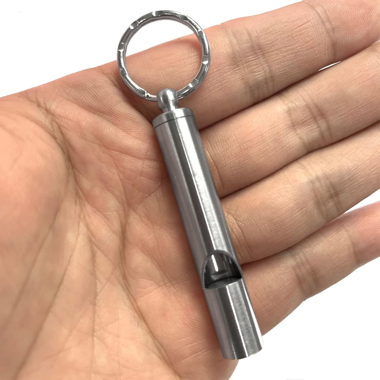 2PCS Mini Stainless Steel Survival Whistle Perfect for Camping, Hiking and Boating Loud Emergency Whistle
