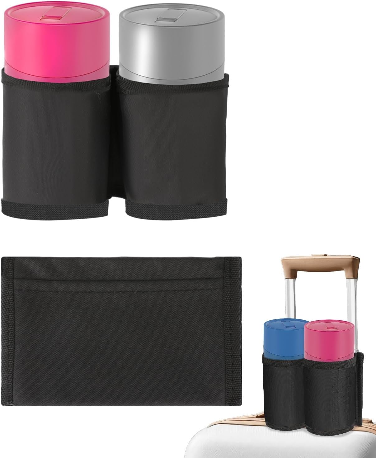 Luggage Cup Holder Suitcases Cup Holder Luggage Drink Caddy Suitcase Beverage Cups Holders Travel Essentials for Flight Attendants Business...