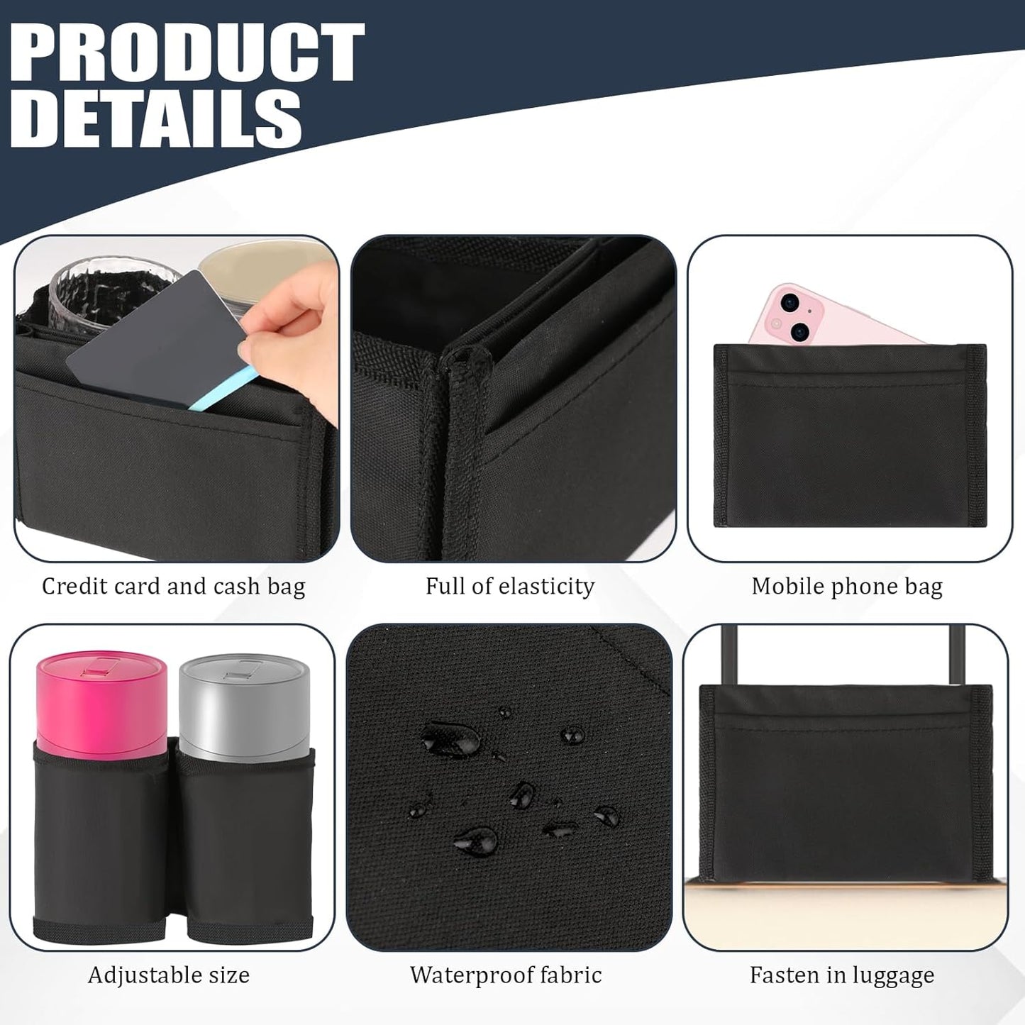 Luggage Cup Holder Suitcases Cup Holder Luggage Drink Caddy Suitcase Beverage Cups Holders Travel Essentials for Flight Attendants Business...