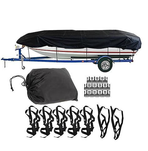 14-16FT：530cm*290cm Boat Cover Trailerable Marine Grade 210D grey