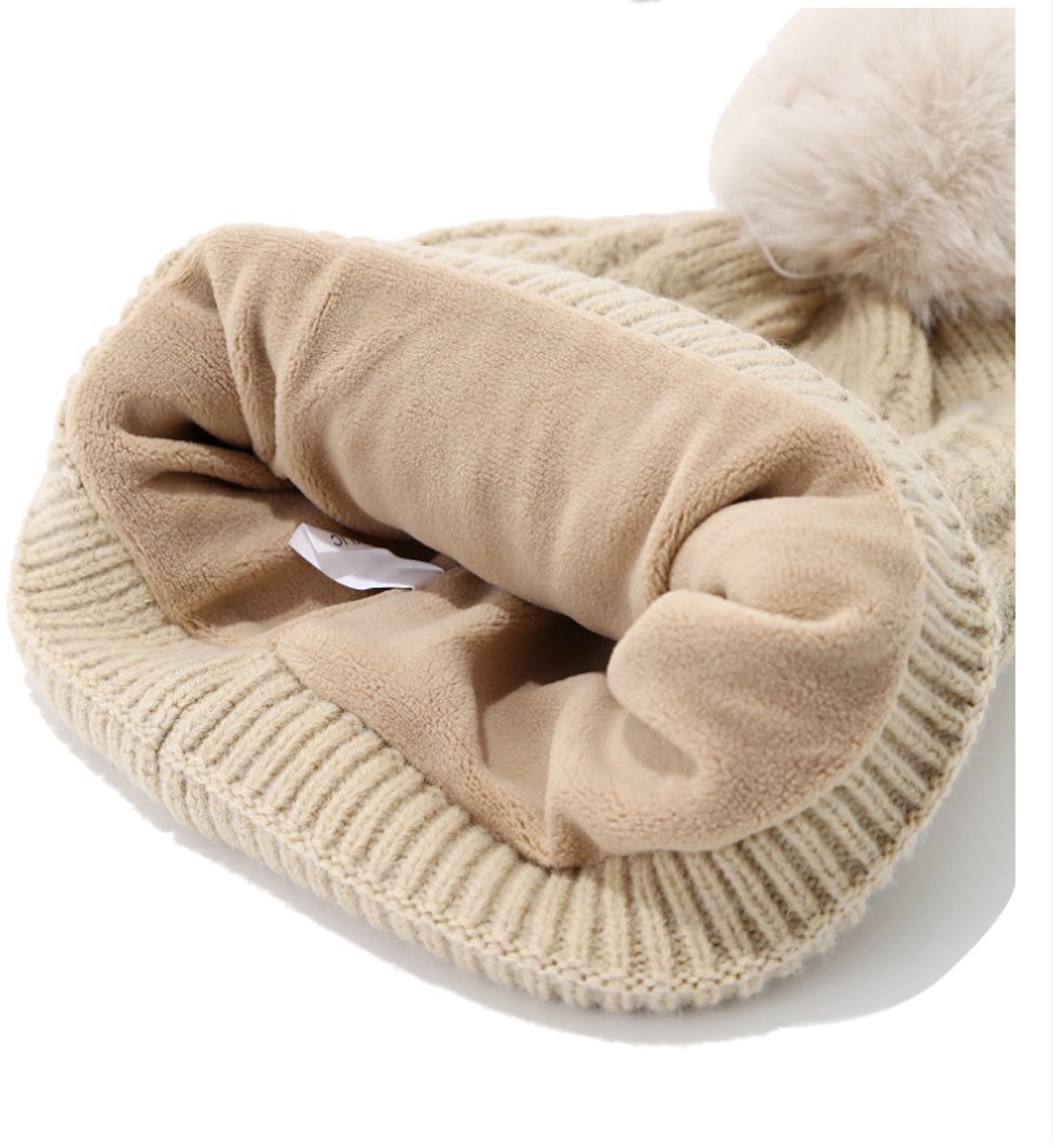 Women's Three-Piece Scarf Set - Women's Scarf - Women's Gloves - Warm Winter Hat - Solid Color - Cable Knit - Warm Hat with Fleece Lining - Knitted...
