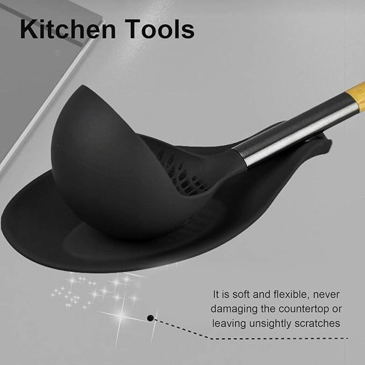 Kitchen Utensils - Set of 3 - Spoon Holder - Spoon Mat - Kitchen Storage Rack - Kitchen Accessories - Made of Silicone - Suitable for wooden,...