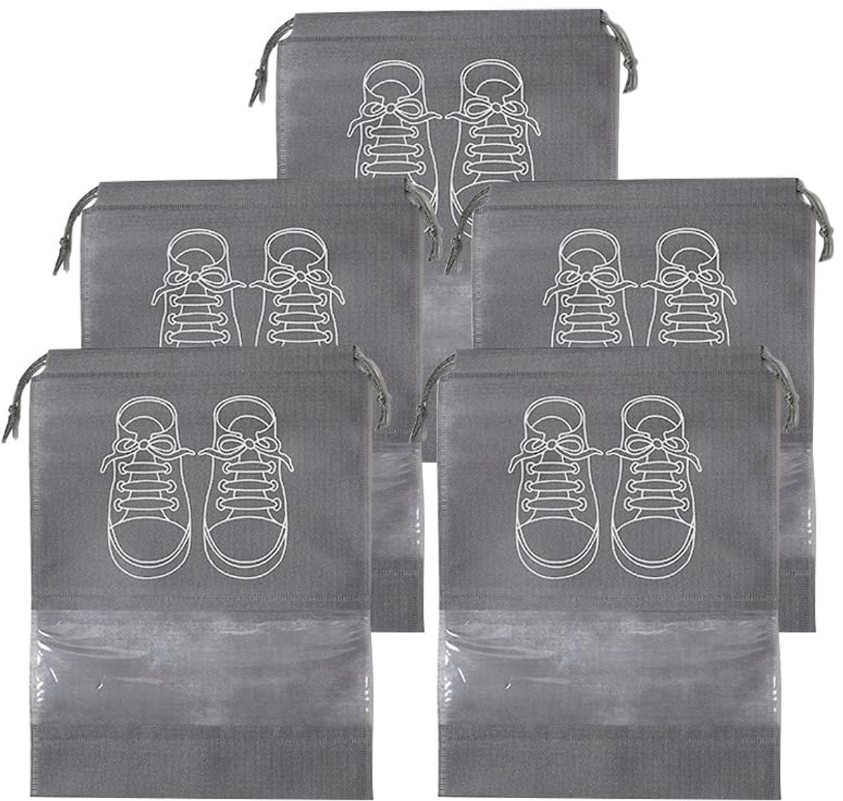 Shoe Bags - 5 Pieces - Shoe Bag - Travel and Storage Bag - Water-Repellent - Travel Organizer - Gray (43.5*32cm)