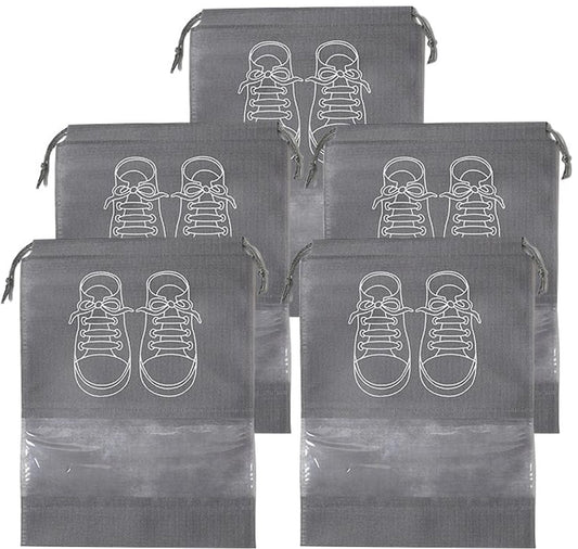 Shoe Bags - 5 Pieces - Shoe Bag - Travel and Storage Bag - Water-Repellent - Travel Organizer - Gray (43.5*32cm)