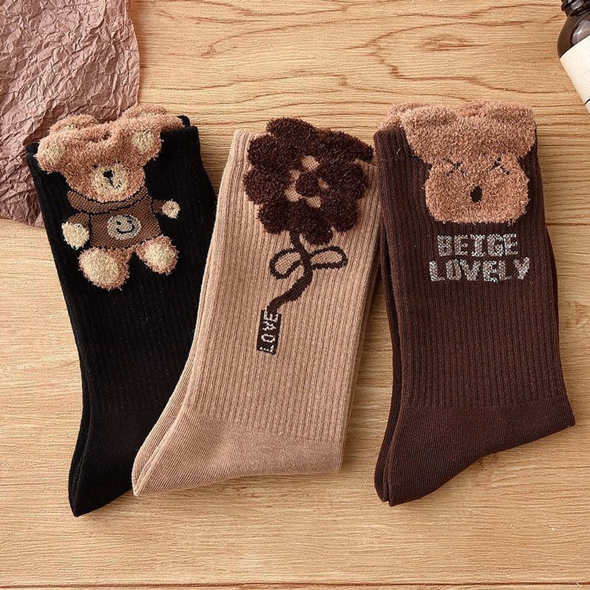 Socks 3-pack - House socks - fluffy socks - Casual socks - Indoor & Outdoor Wearable - Soft & Warm - socks men - socks women - Unisex Women - Size...