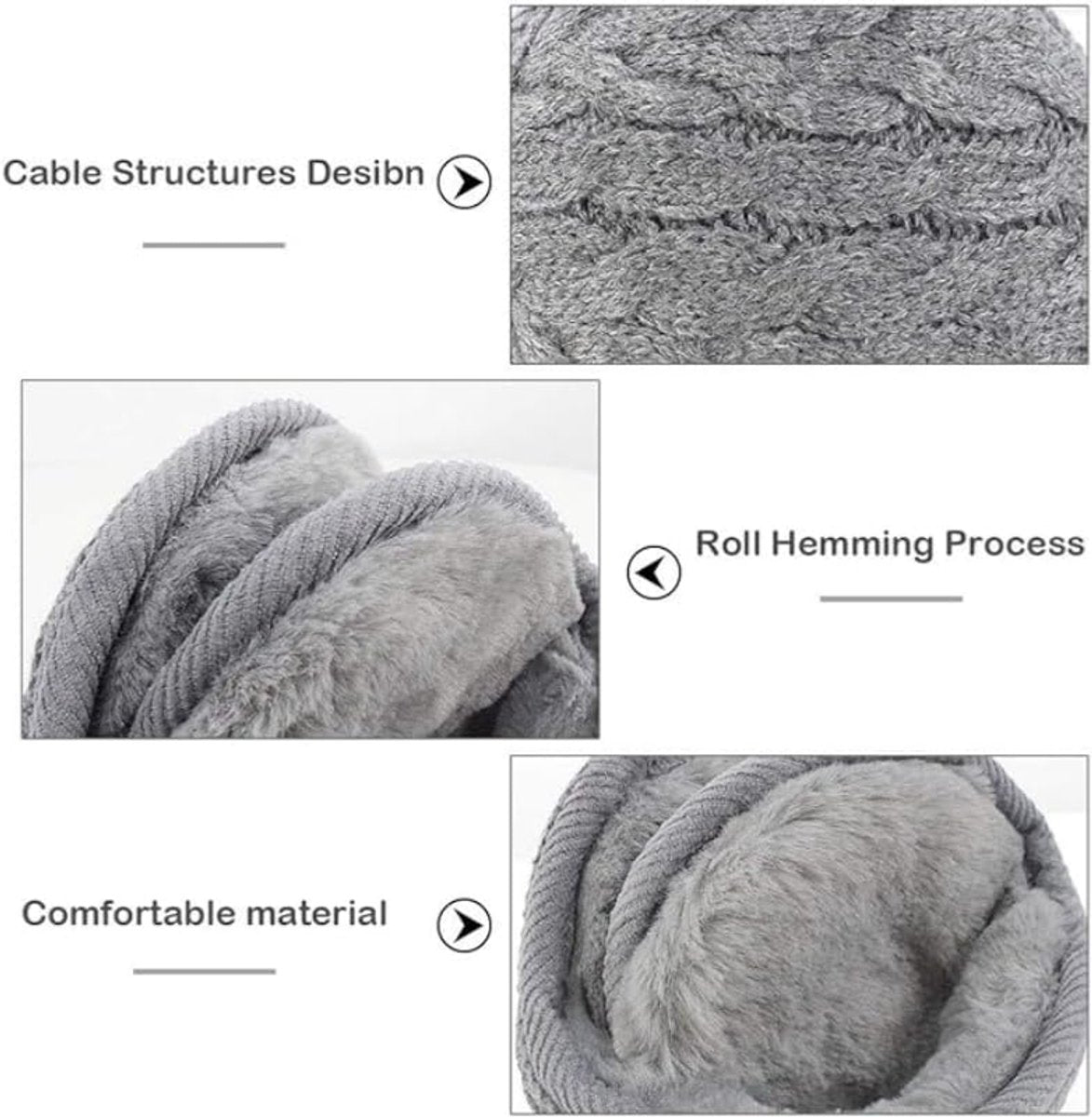 Earmuffs - Fleece Earmuffs - Knitted Earmuffs - Earmuffs for Adults - Warm Earmuffs - Warm Winter Earmuffs - Foldable - Unisex, Suitable for...