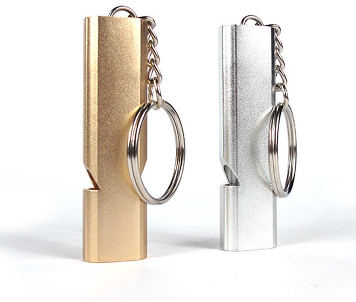 Whistles - Emergency Survival Whistles - Set of 2 - Extra Loud Aluminum Whistles for Outdoor Use - Slim Double-Barrel Rescue Whistles - Suitable...