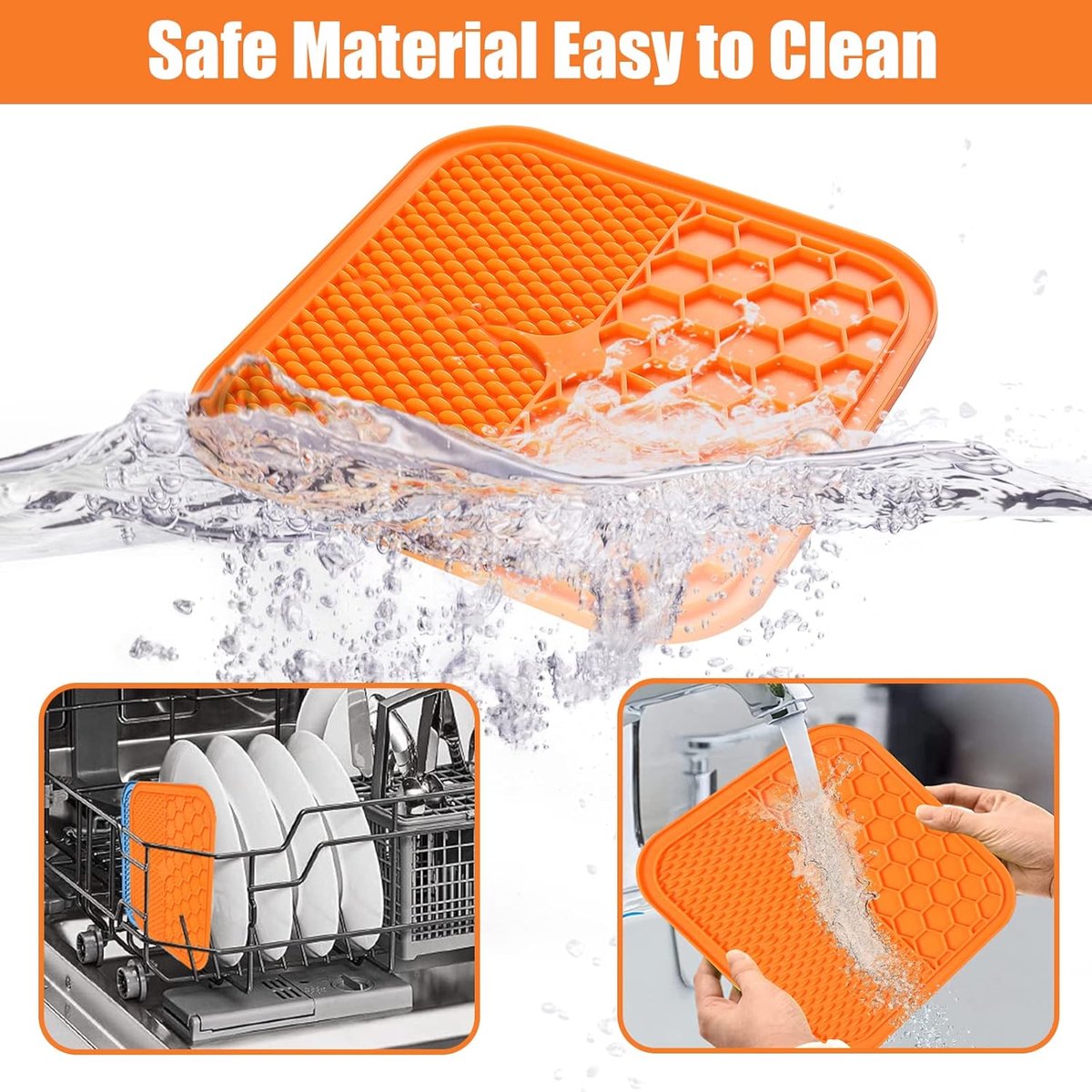 2-Pack Dog Lick Mats with Suction Cups - BPA-Free Slow Feeder Dog Lick Mats - Comes with 1 silicone scraper - Extra strong suction