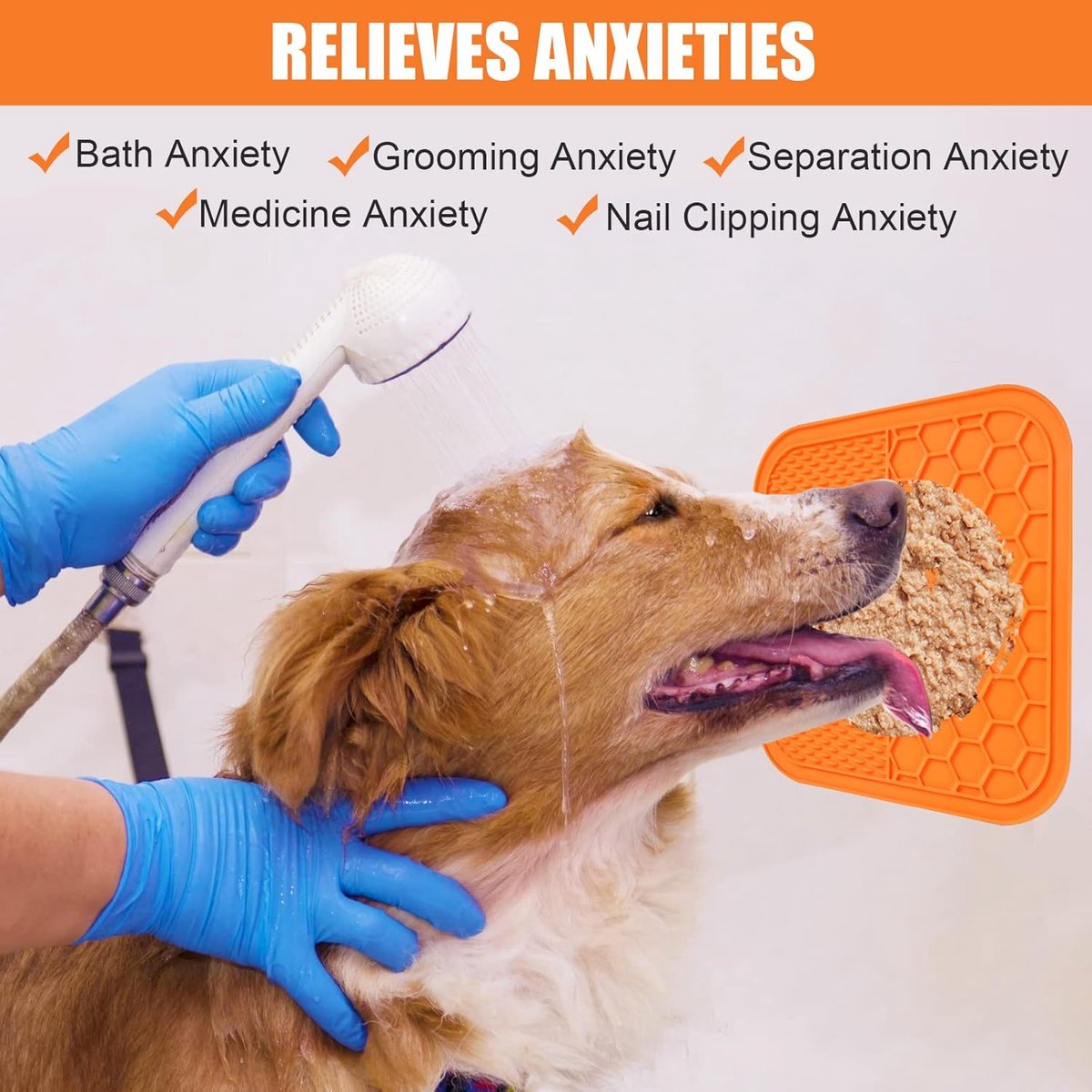 2-Pack Dog Lick Mats with Suction Cups - BPA-Free Slow Feeder Dog Lick Mats - Comes with 1 silicone scraper - Extra strong suction