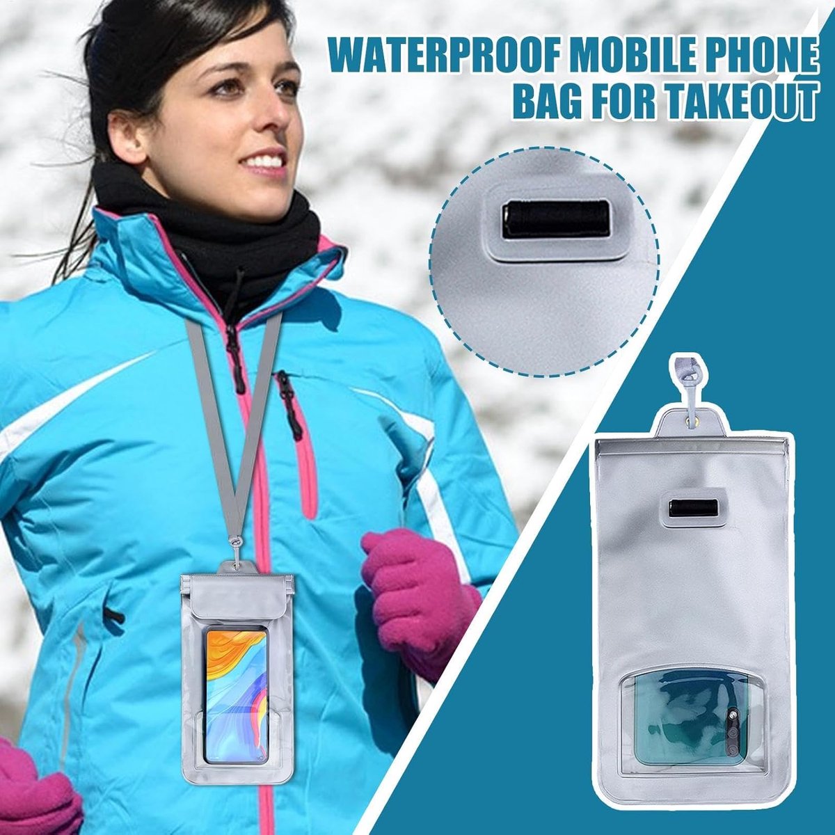 Phone Cases - Waterproof Phone Cases - Portable Phone Cases with Lanyard - Protective Phone Stand Cases - With Hole Design - Easy to Use - Suitable...