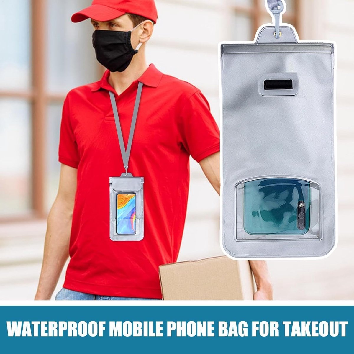 Phone Cases - Waterproof Phone Cases - Portable Phone Cases with Lanyard - Protective Phone Stand Cases - With Hole Design - Easy to Use - Suitable...