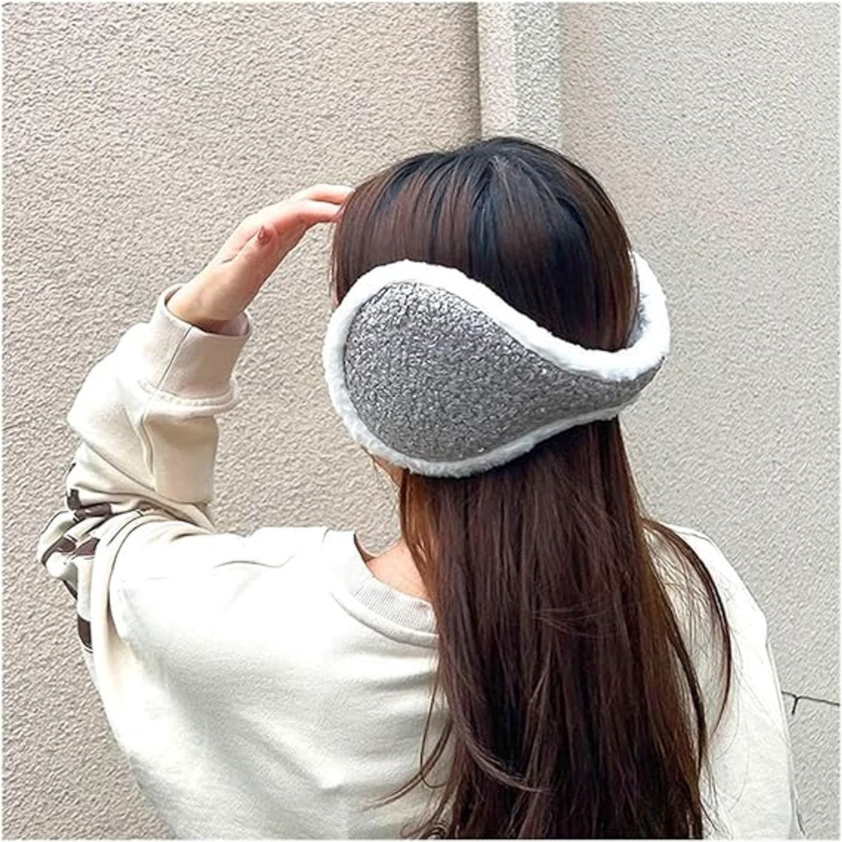 Earmuffs - Windproof and warm earmuffs - Extra thick earmuffs - Winter outdoor essentials (Beige)