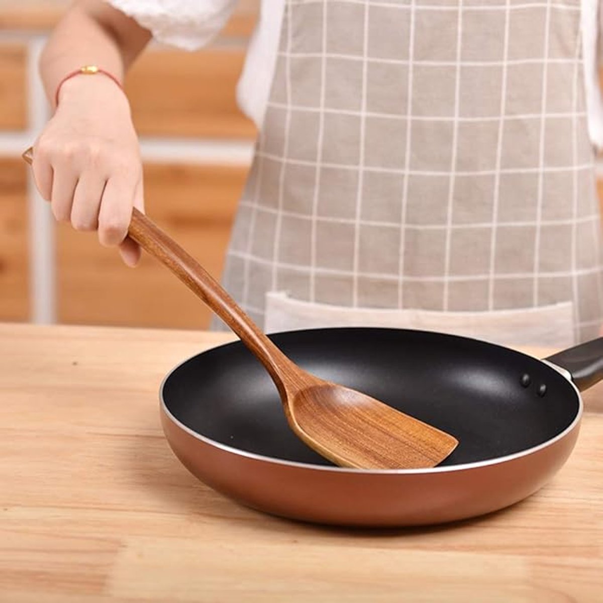 Kitchen Utensils - Wooden Kitchen Utensils - Cooking Utensil Set - Wooden Spatula - Spatulas - Ladles - 4-Piece Set - Hangable - Scratch-resistant,...