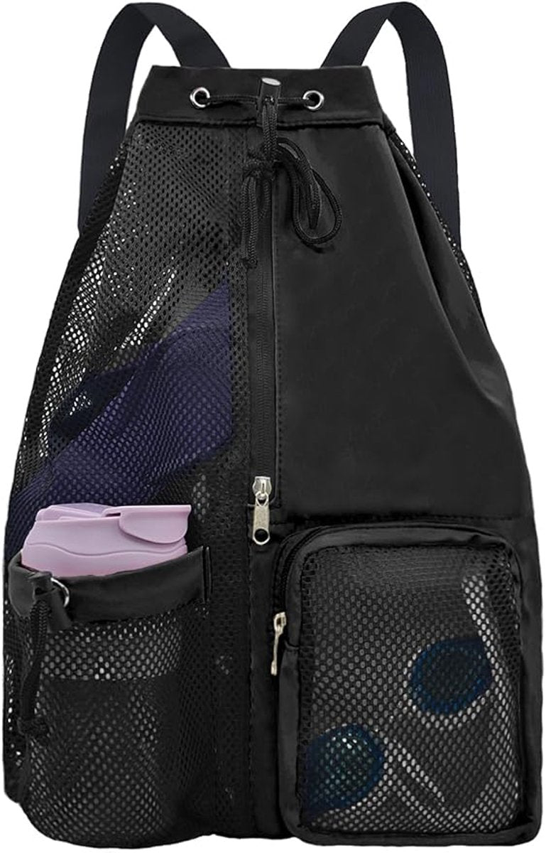 Backpack - Sports Bag - Travel Bag - Training Bag - Swimming Bag - 30*15*45cm - Mesh Material - Drawstring Design - Side Storage Space - Unisex -...