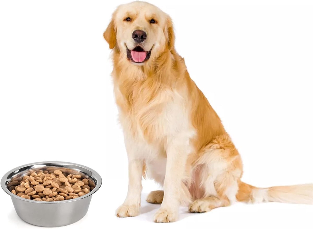 4-Pack Stainless Steel Food and Water Bowls for Cats and Dogs - Pet Food and Water Bowls - Pet Bowls - For Large, Medium, and Small Dogs - Kitten...