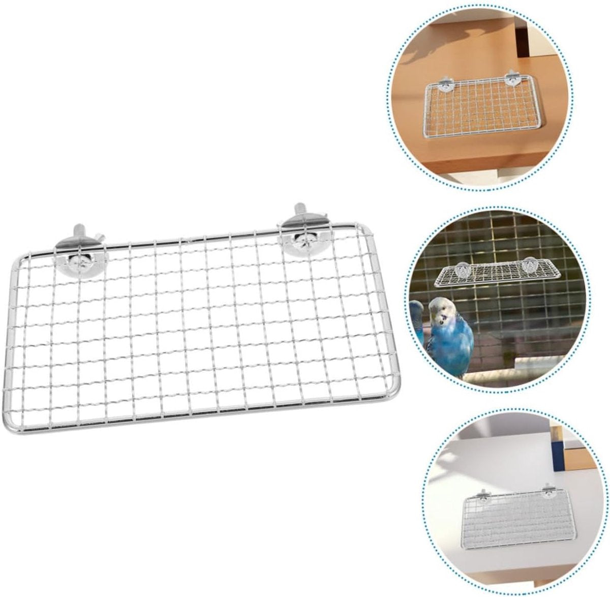 Bird Cage Accessories - Parrot Perch Made of Stainless Steel - Comfortable Resting Platform for Birds - Multifunctional Bird Cage Accessory -...
