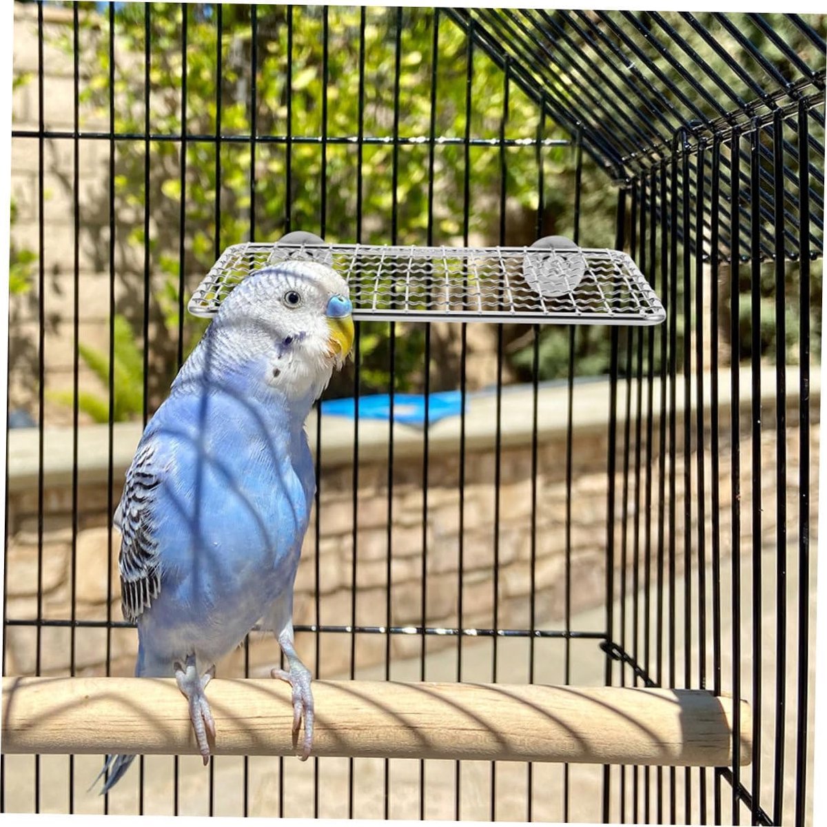 Bird Cage Accessories - Parrot Perch Made of Stainless Steel - Comfortable Resting Platform for Birds - Multifunctional Bird Cage Accessory -...