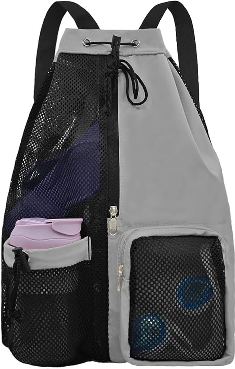 Backpack - Sports Bag - Travel Bag - Training Bag - Swimming Bag - 30*15*45cm - Mesh Material - Drawstring Design - Side Storage Space - Unisex -...