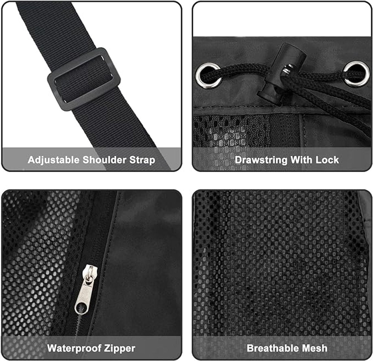Backpack - Sports Bag - Travel Bag - Training Bag - Swimming Bag - 30*15*45cm - Mesh Material - Drawstring Design - Side Storage Space - Unisex -...