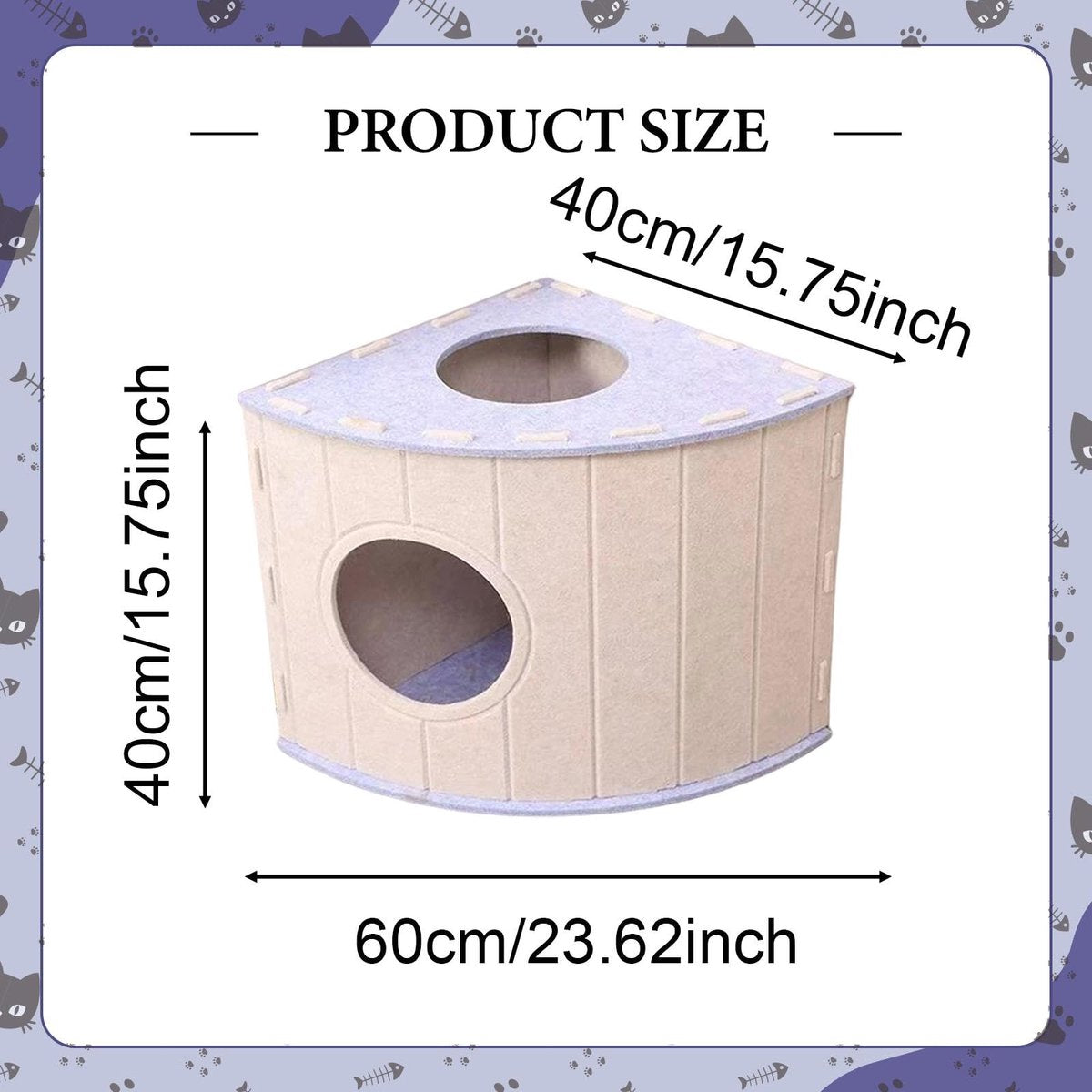 Cat House - Cat Basket - Cat Den - Felt-Shaped Cat Bed - Suitable for All Seasons - Warm | Scratch-Resistant - Pet Bed | Deep Sleeping Bed - Light...