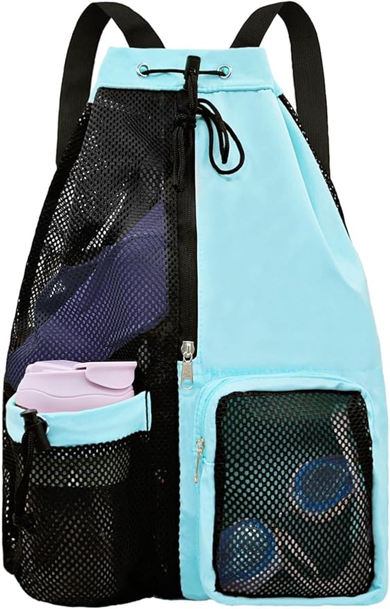 Backpack - Sports Bag - Travel Bag - Training Bag - Swimming Bag - 30*15*45cm - Mesh Material - Drawstring Design - Side Storage Space - Unisex -...