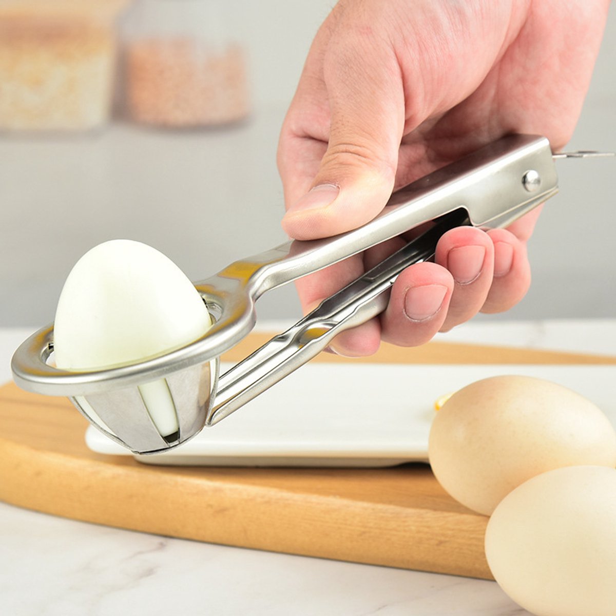Egg Slicer - Stainless Steel Egg Slicer - Kitchen Utensils - Stainless Steel Kitchen Gadgets - Top Quality Egg Slicer - Egg Divider