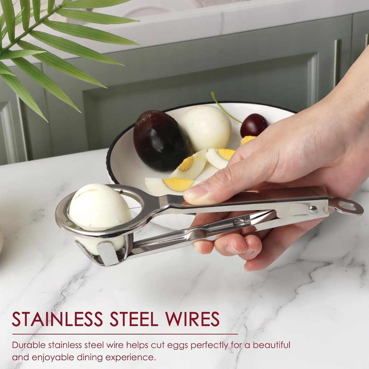 Egg Slicer - Stainless Steel Egg Slicer - Kitchen Utensils - Stainless Steel Kitchen Gadgets - Top Quality Egg Slicer - Egg Divider