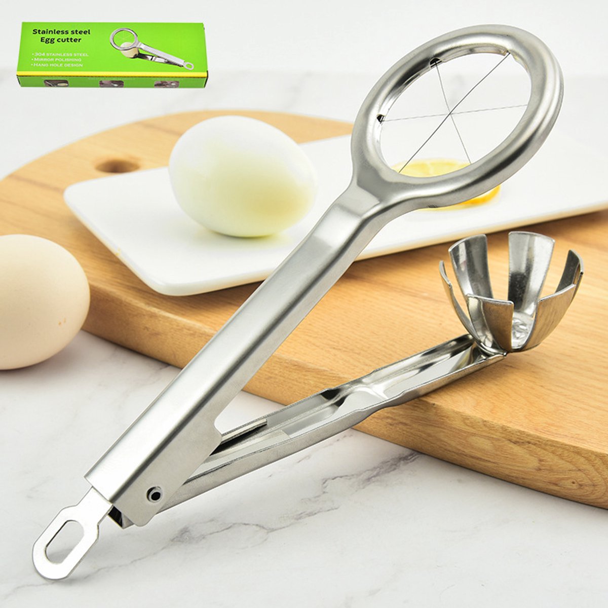 Egg Slicer - Stainless Steel Egg Slicer - Kitchen Utensils - Stainless Steel Kitchen Gadgets - Top Quality Egg Slicer - Egg Divider