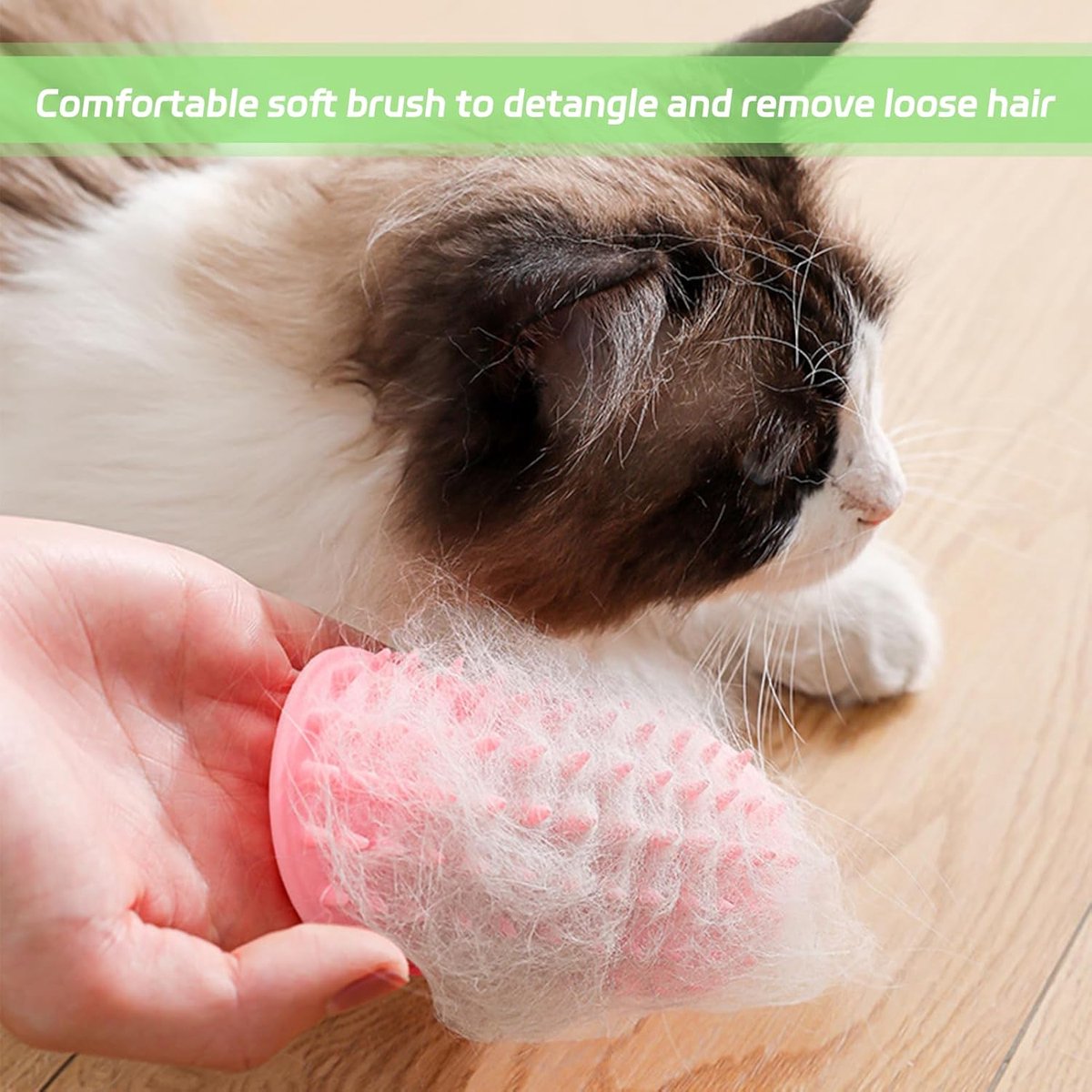 Cat Toys - Set of 4 - Scratching Post - Cat Comb - Made of Silicone - Reduces flying hair, scratching and itching - An excellent gift for cat...